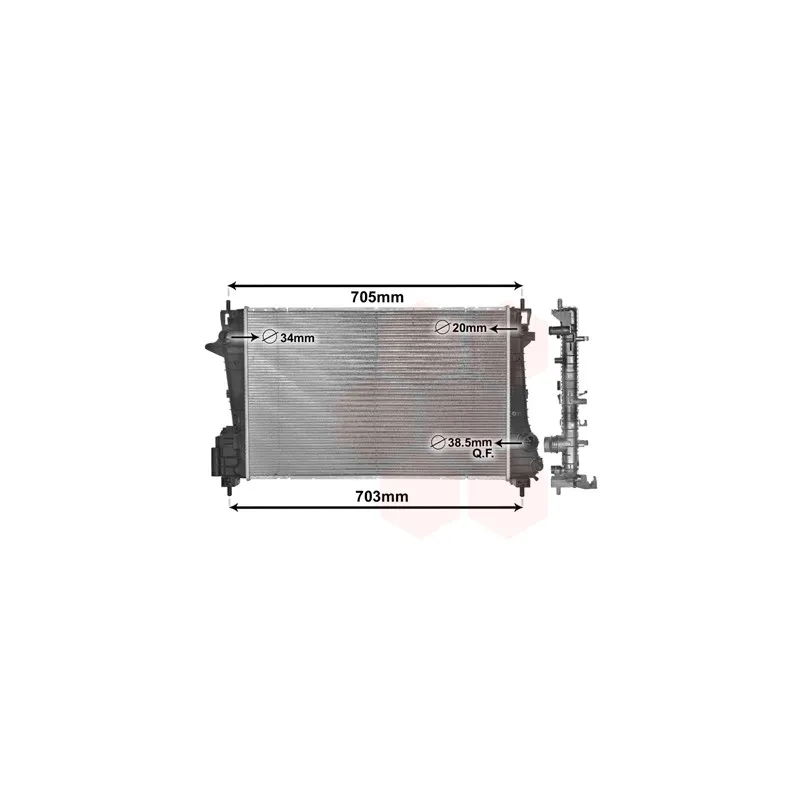 Radiateur, refroidissement du moteur VAN WEZEL 08002060
