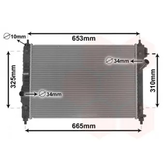 Radiateur, refroidissement du moteur VAN WEZEL 08002064