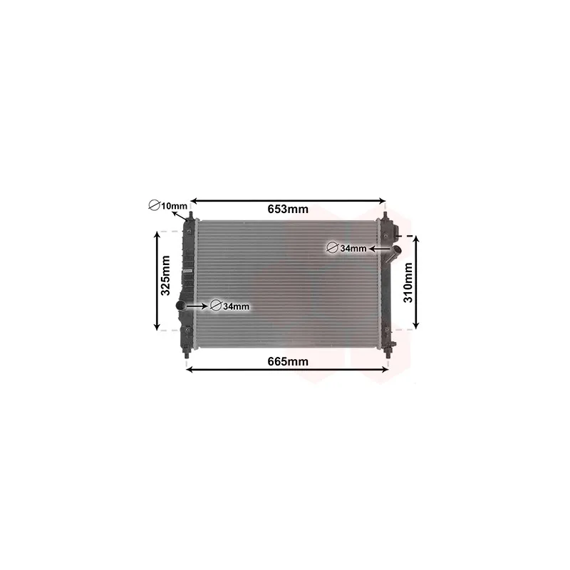 Radiateur, refroidissement du moteur VAN WEZEL 08002064