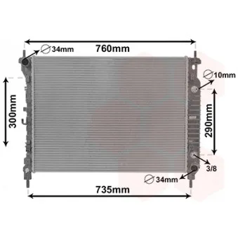 Radiateur, refroidissement du moteur VAN WEZEL 08002067