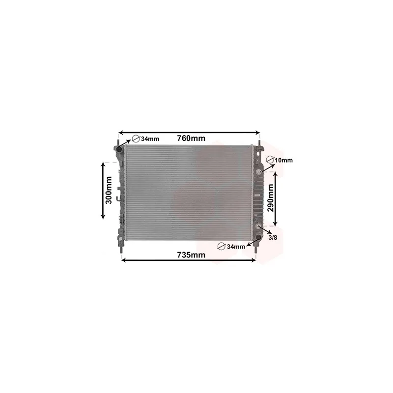 Radiateur, refroidissement du moteur VAN WEZEL 08002067
