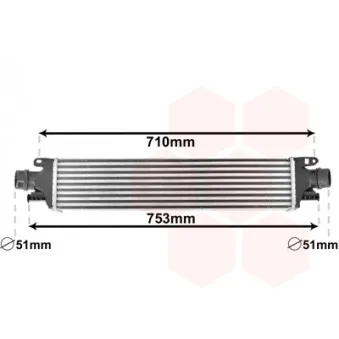 Intercooler, échangeur VAN WEZEL 08004061