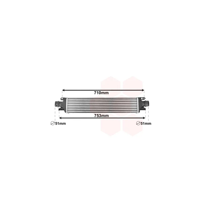 Intercooler, échangeur VAN WEZEL 08004061