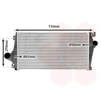 Intercooler, échangeur VAN WEZEL 08004069
