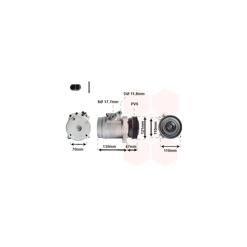 Compresseur, climatisation VAN WEZEL 0800K036