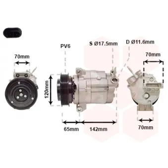 Compresseur, climatisation VAN WEZEL 0800K063