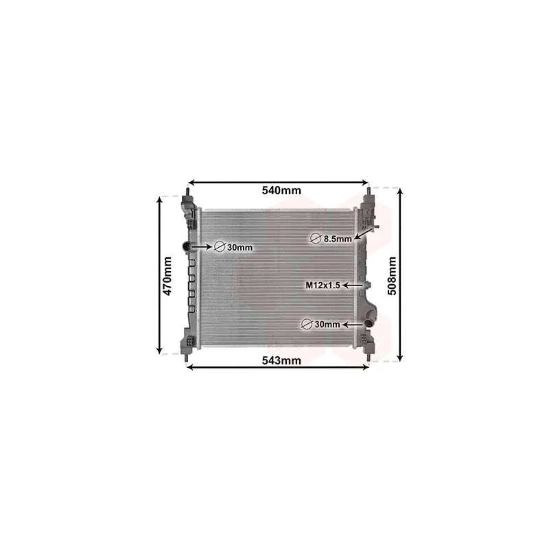 Radiateur, refroidissement du moteur VAN WEZEL 08012702