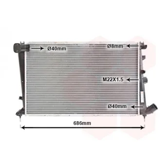 Radiateur, refroidissement du moteur VAN WEZEL 09002066
