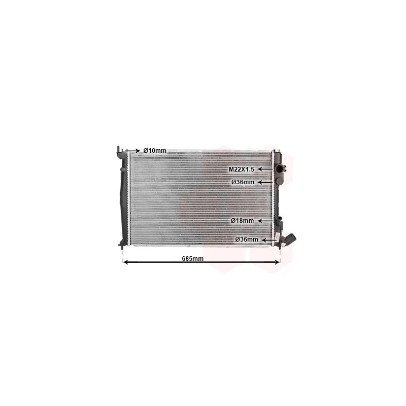 Radiateur, refroidissement du moteur VAN WEZEL 09002071