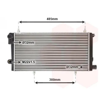 Radiateur, refroidissement du moteur VAN WEZEL 09002073
