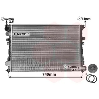 Radiateur, refroidissement du moteur VAN WEZEL 09002089