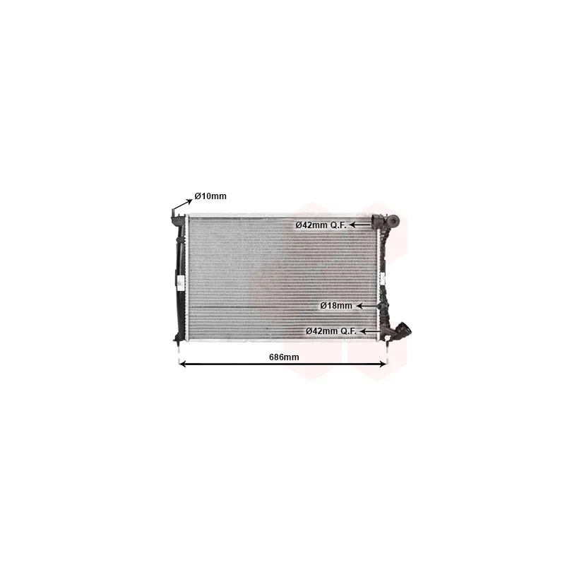 Radiateur, refroidissement du moteur VAN WEZEL 09002101