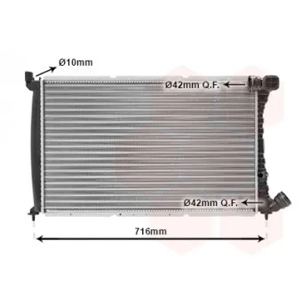 Radiateur, refroidissement du moteur VAN WEZEL 09002102