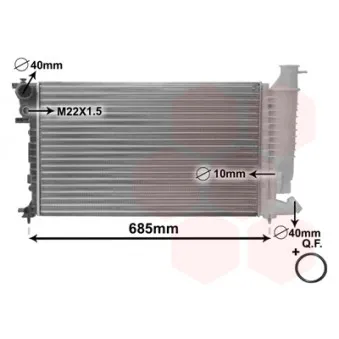 Radiateur, refroidissement du moteur VAN WEZEL 09002108