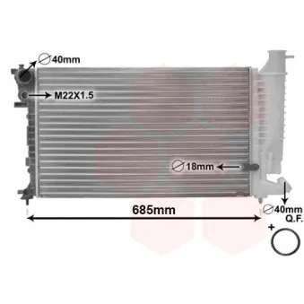 Radiateur, refroidissement du moteur VAN WEZEL 09002110