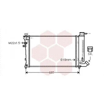 Radiateur, refroidissement du moteur VAN WEZEL 09002112