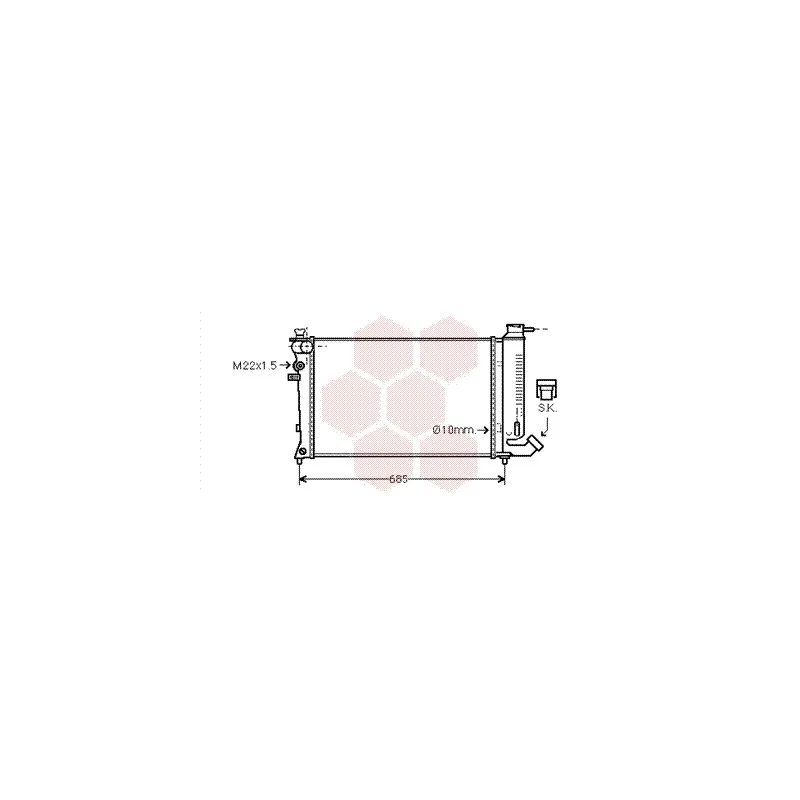Radiateur, refroidissement du moteur VAN WEZEL 09002112