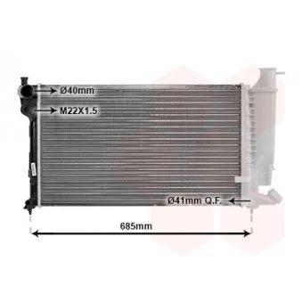 Radiateur, refroidissement du moteur VAN WEZEL 09002114
