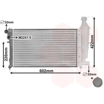 Radiateur, refroidissement du moteur VAN WEZEL 09002116