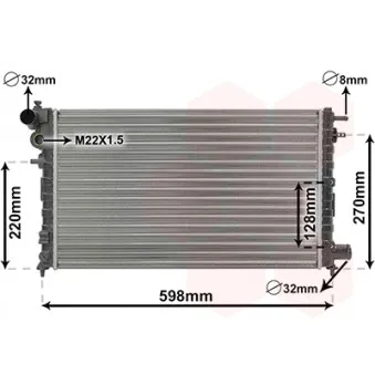 Radiateur, refroidissement du moteur VAN WEZEL 09002120