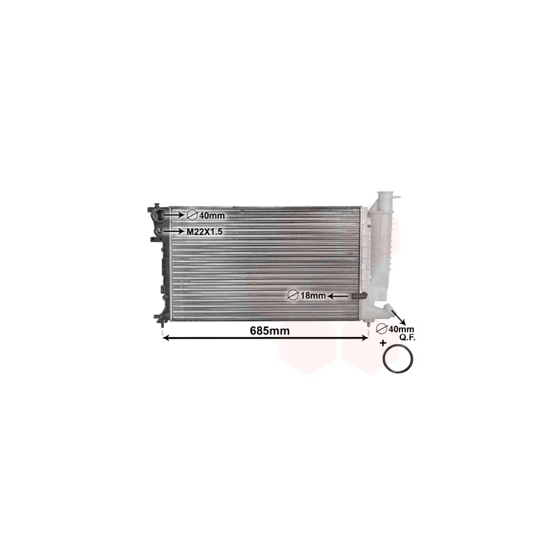 Radiateur, refroidissement du moteur VAN WEZEL 09002121