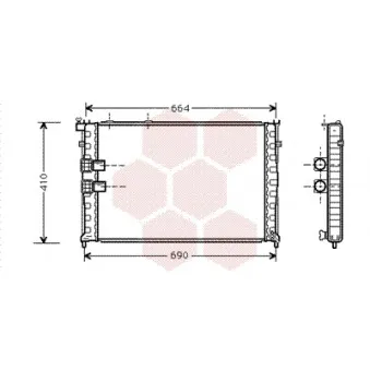 Radiateur, refroidissement du moteur VAN WEZEL 09002132