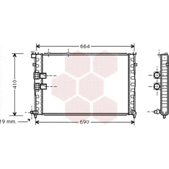 Radiateur, refroidissement du moteur VAN WEZEL 09002133