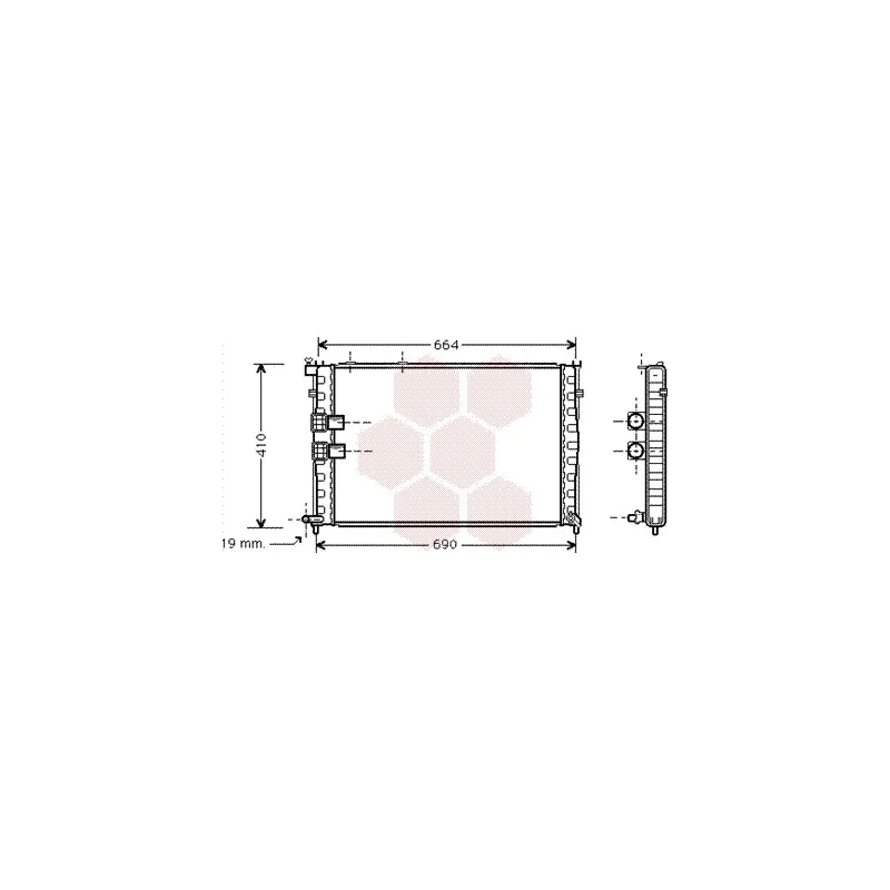 Radiateur, refroidissement du moteur VAN WEZEL 09002133