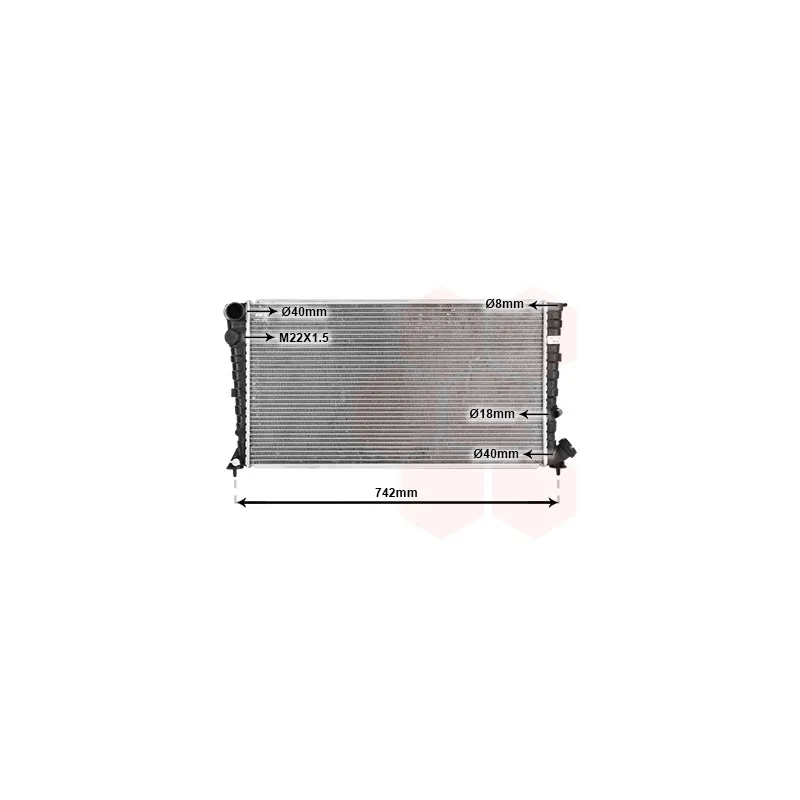 Radiateur, refroidissement du moteur VAN WEZEL 09002134