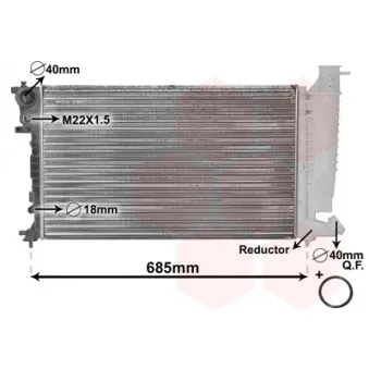 Radiateur, refroidissement du moteur VAN WEZEL 09002136