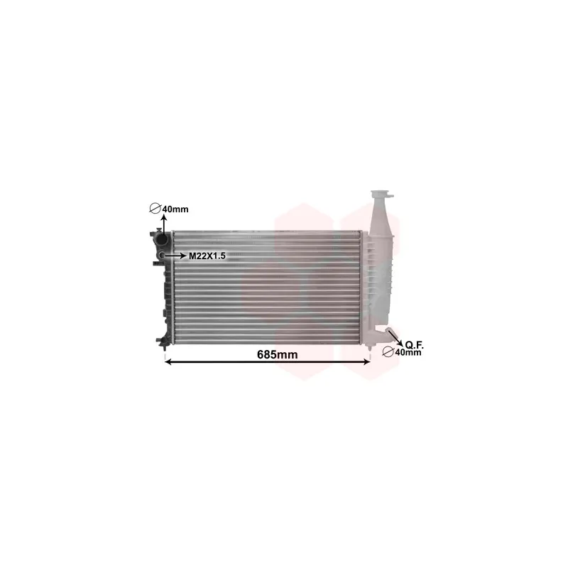 Radiateur, refroidissement du moteur VAN WEZEL 09002140
