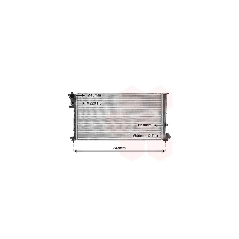 Radiateur, refroidissement du moteur VAN WEZEL 09002148