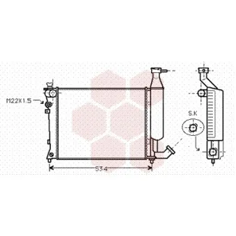 Radiateur, refroidissement du moteur VAN WEZEL 09002149