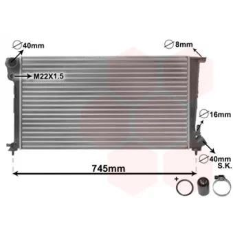 Radiateur, refroidissement du moteur VAN WEZEL 09002151