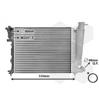 Radiateur, refroidissement du moteur VAN WEZEL 09002154