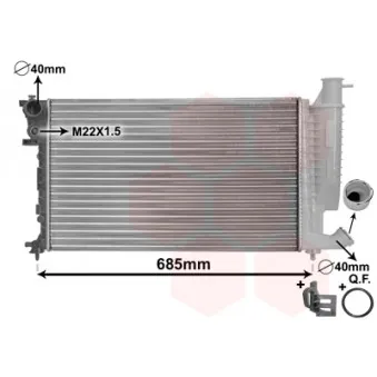 Radiateur, refroidissement du moteur VAN WEZEL 09002155