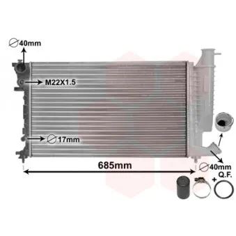 Radiateur, refroidissement du moteur VAN WEZEL 09002157