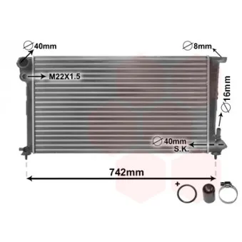 Radiateur, refroidissement du moteur VAN WEZEL 09002159
