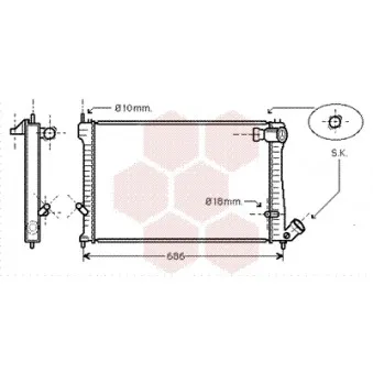Radiateur, refroidissement du moteur VAN WEZEL 09002165