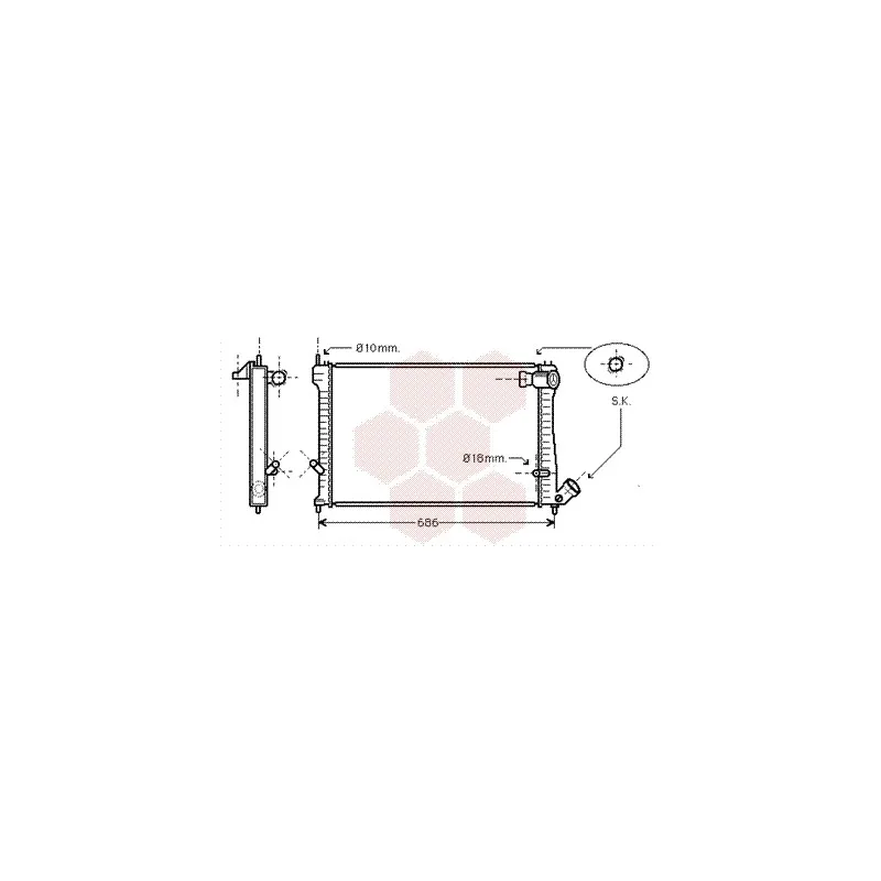 Radiateur, refroidissement du moteur VAN WEZEL 09002165