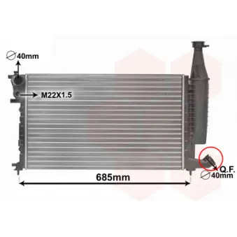Radiateur, refroidissement du moteur VAN WEZEL 09002168