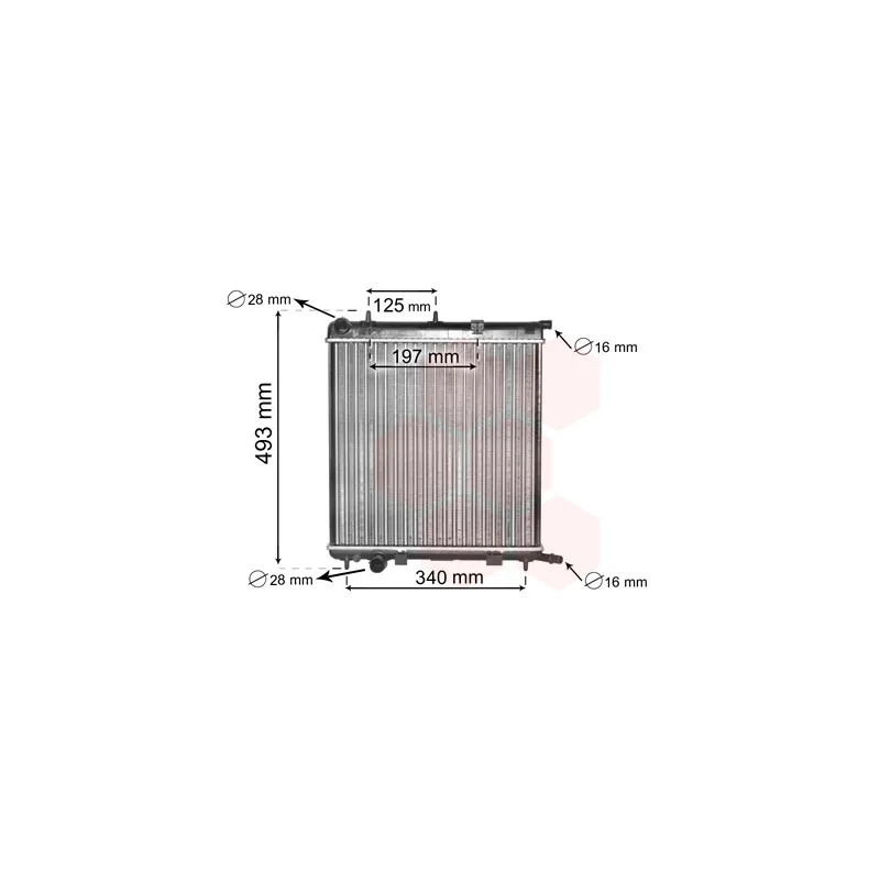 Radiateur, refroidissement du moteur VAN WEZEL 09002188