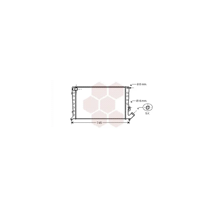 Radiateur, refroidissement du moteur VAN WEZEL 09002211