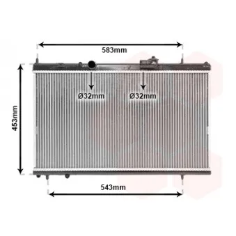 Radiateur, refroidissement du moteur VAN WEZEL 09002228