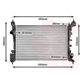 Radiateur, refroidissement du moteur VAN WEZEL 09002261
