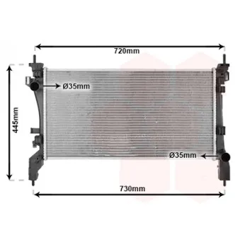 Radiateur, refroidissement du moteur VAN WEZEL 09002262
