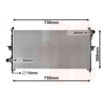 Radiateur, refroidissement du moteur VAN WEZEL 09002278