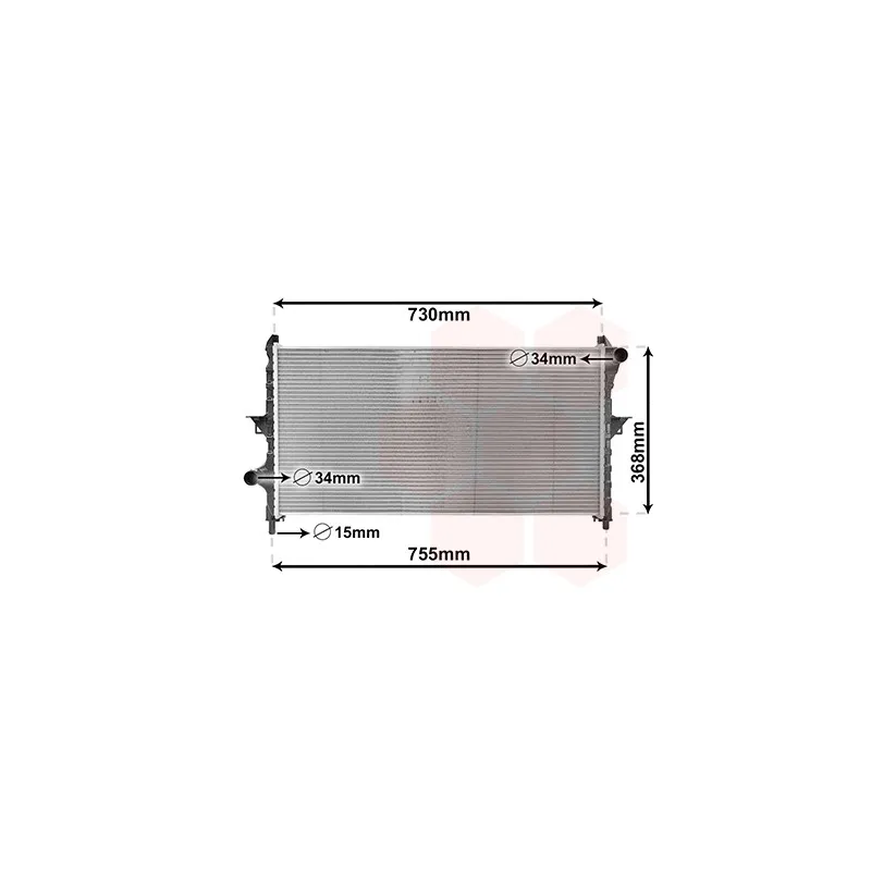 Radiateur, refroidissement du moteur VAN WEZEL 09002278