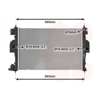 Radiateur, refroidissement du moteur VAN WEZEL 09002280