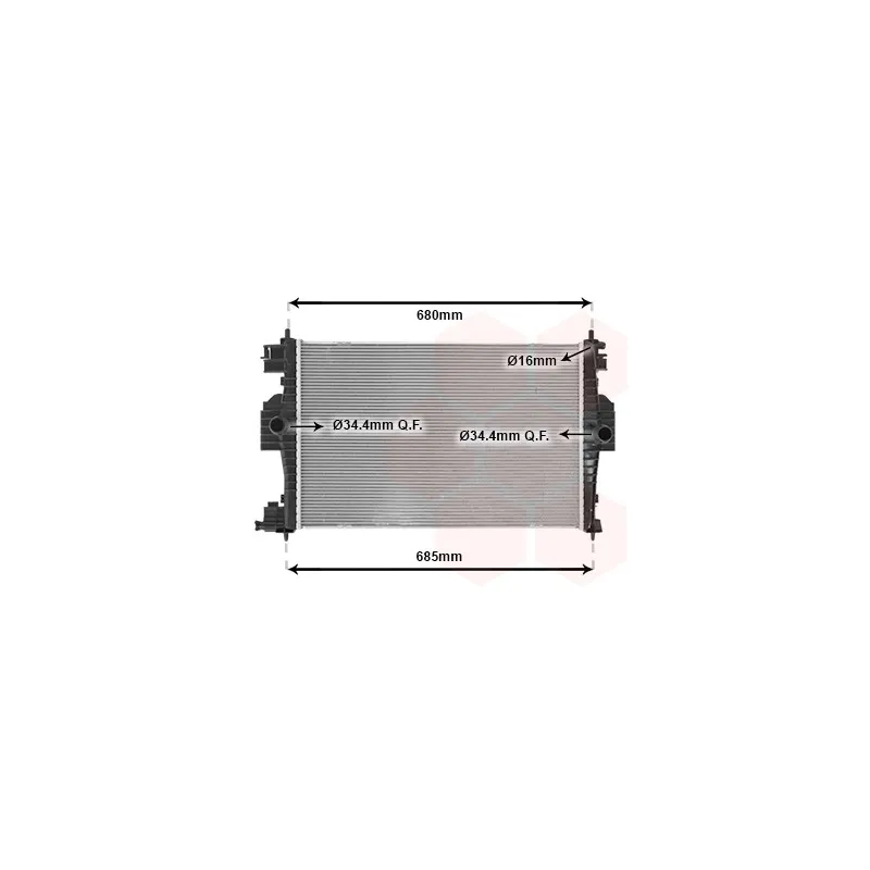 Radiateur, refroidissement du moteur VAN WEZEL 09002280